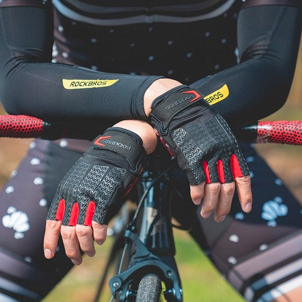 Rockbros S169BR XXL cycling gloves with gel inserts - black and red - OUTLET_4