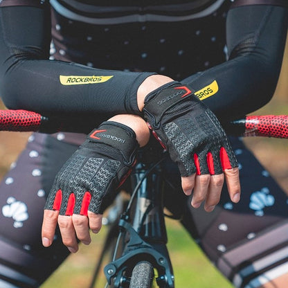 Rockbros S169BR XXL cycling gloves with gel inserts - black and red - OUTLET_4