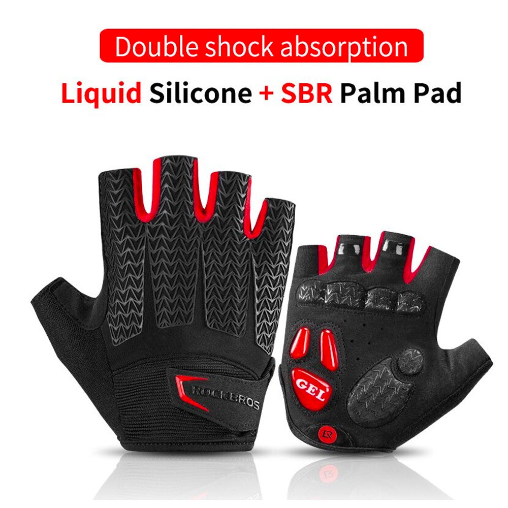 Rockbros S169BR XXL cycling gloves with gel inserts - black and red - OUTLET_5