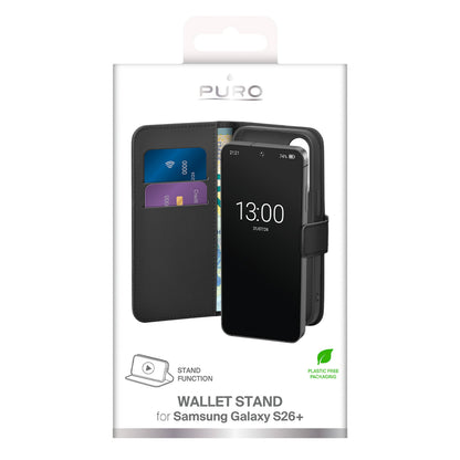 Puro Eco-Leather Case for Samsung Galaxy S26 Plus with Wallet - Black_1