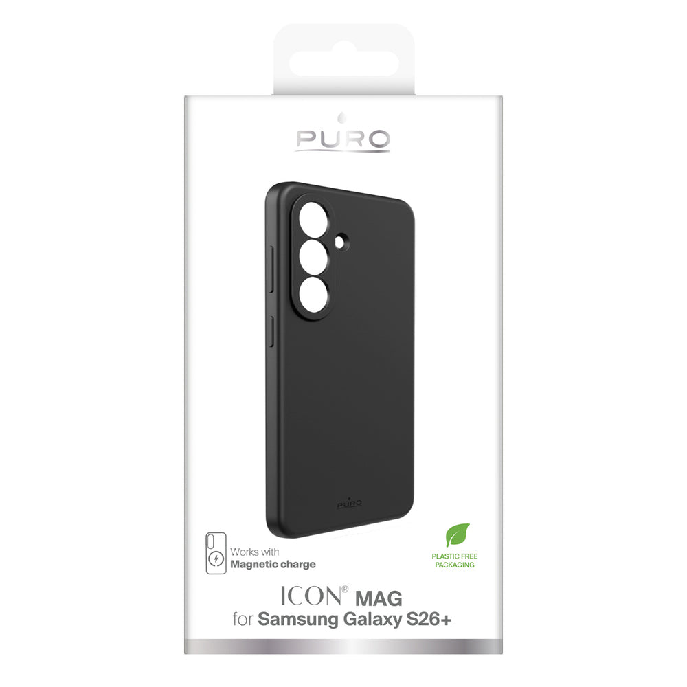 Puro ICON MAG protective case for Samsung Galaxy S26 Plus silicone compatible with MagSafe - black_1