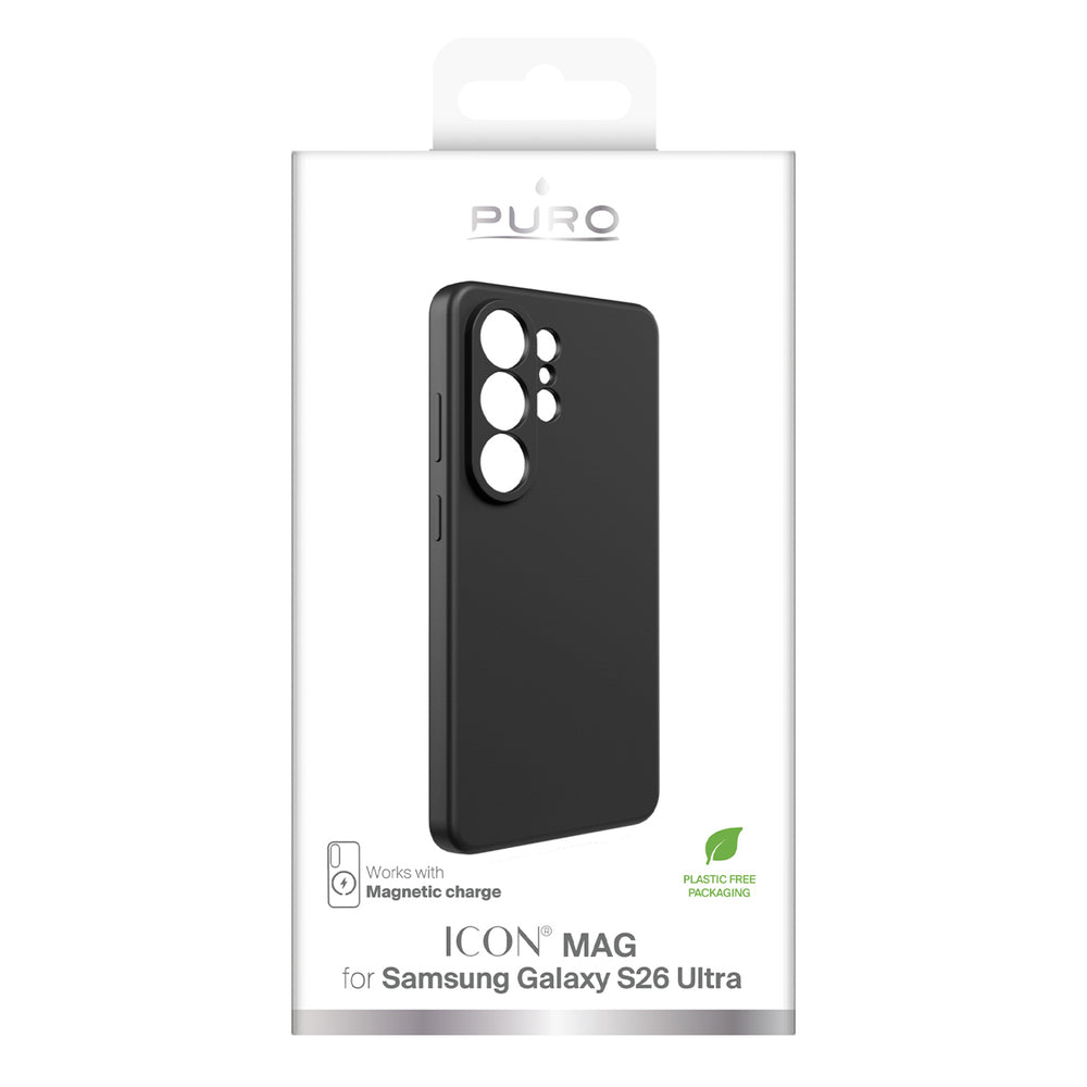 Puro ICON MAG Protective Case for Samsung Galaxy S26 Ultra Silicone Compatible with MagSafe - Black_1