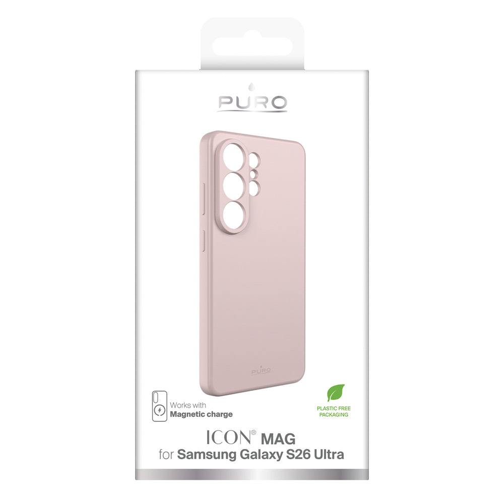 Puro ICON MAG Protective Case for Samsung Galaxy S26 Ultra Silicone Compatible with MagSafe - Pink_1