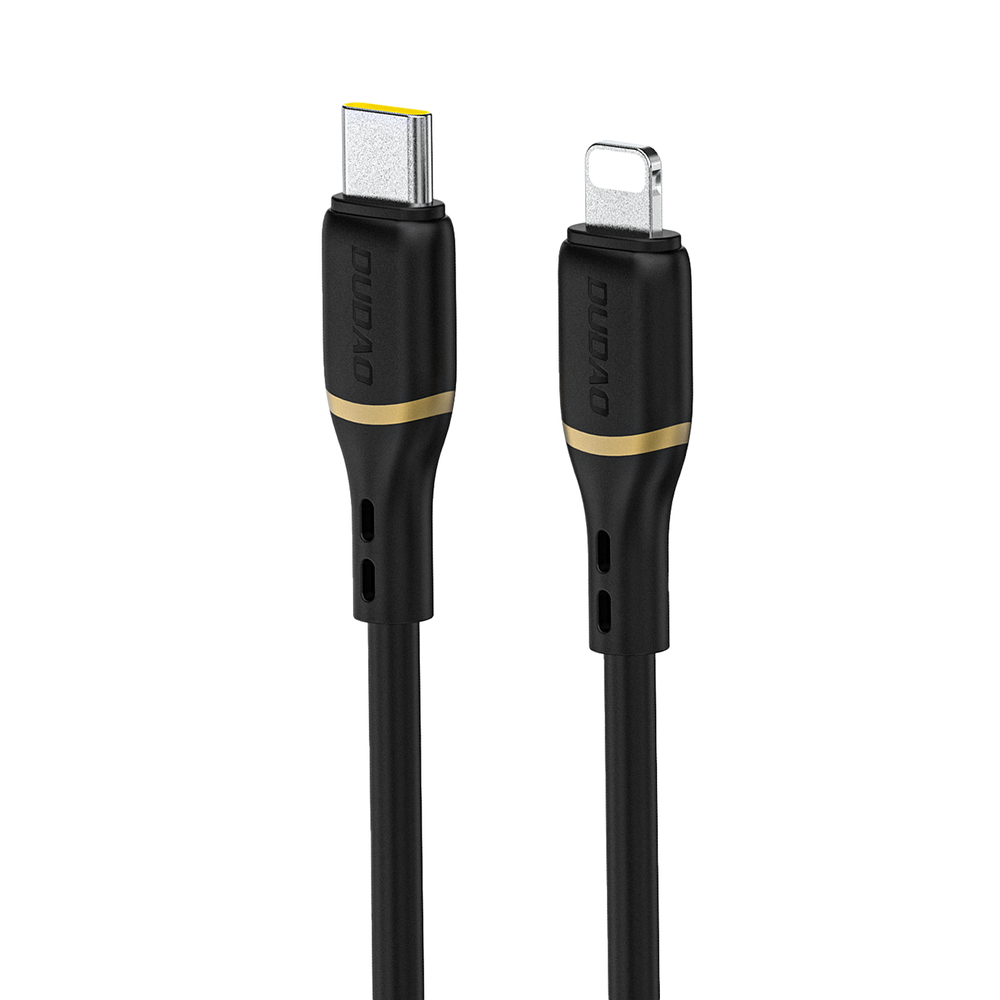 Dudao L25X USB-C - Lightning Cable 1m 30W with Soft Silicone Braid - Black_0