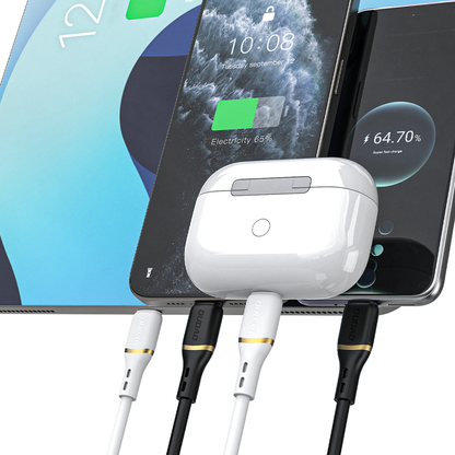 Dudao L25X USB-C - Lightning Cable 1m 30W with Soft Silicone Braid - Black_2