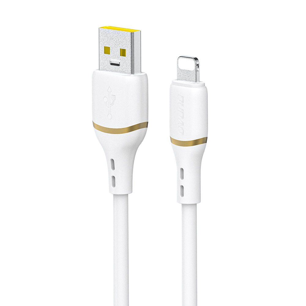 Dudao L25L USB-A - Lightning Cable 1m 30W with Soft Silicone Braid - White_0