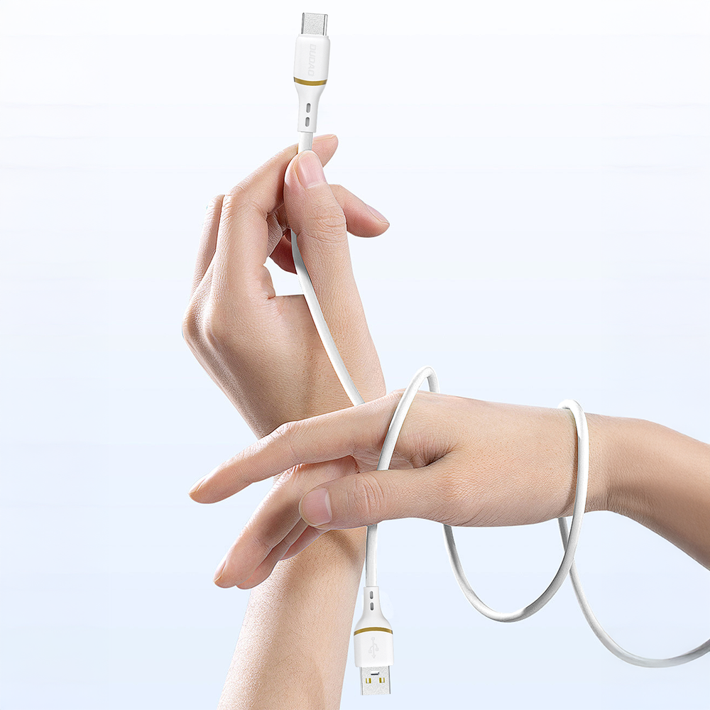 Dudao L25L USB-A - Lightning Cable 1m 30W with Soft Silicone Braid - White_1