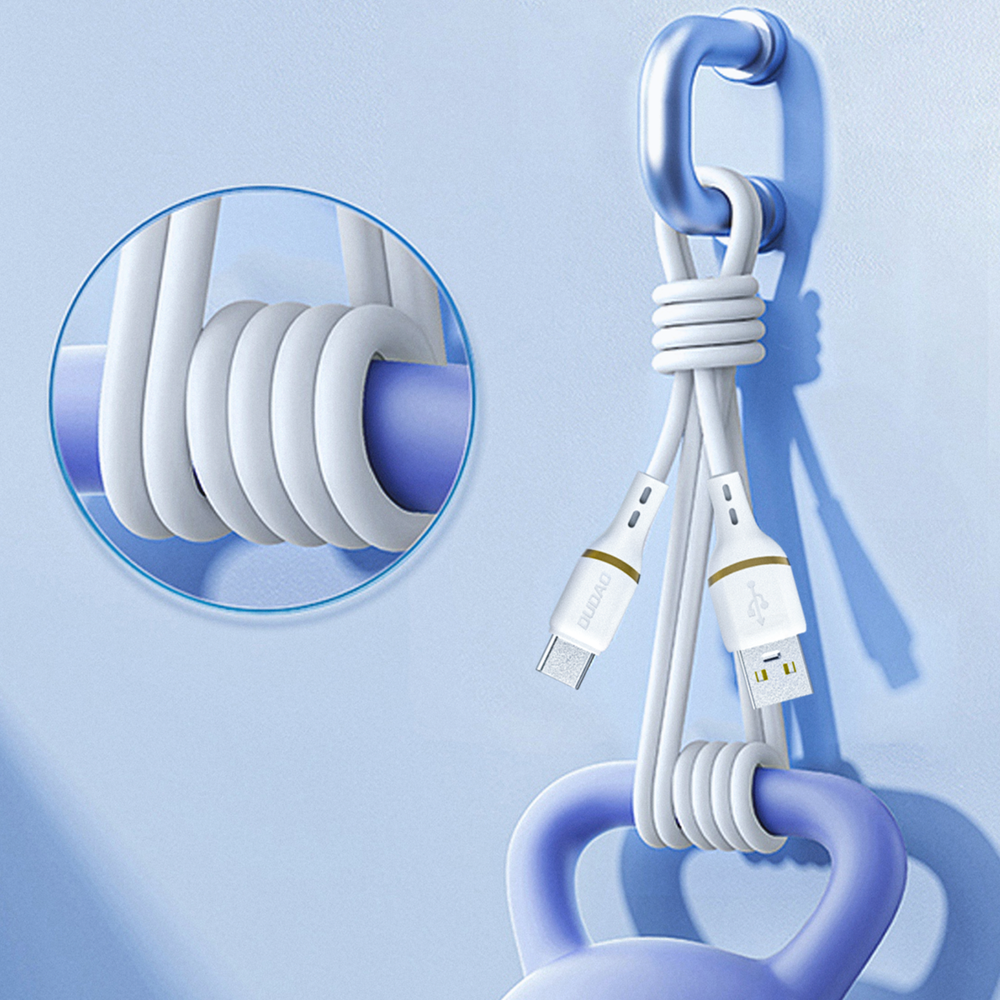 Dudao L25L USB-A - Lightning Cable 1m 30W with Soft Silicone Braid - White_2