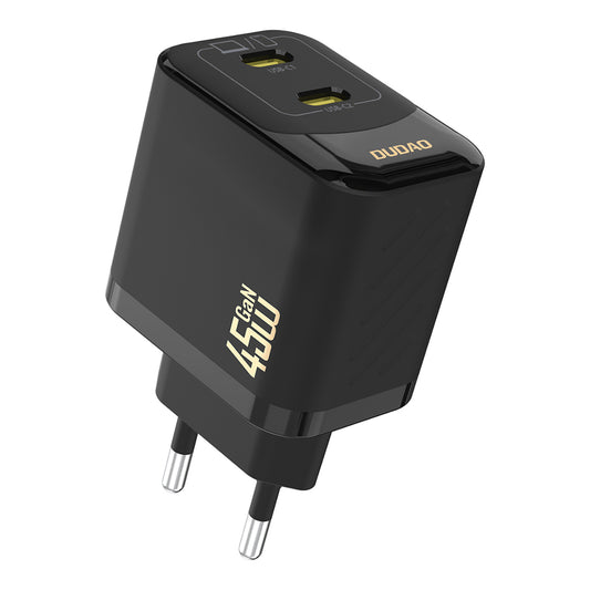 Dudao A28PEU PD 45W GaN 2xUSB Wall Charger - Black_0