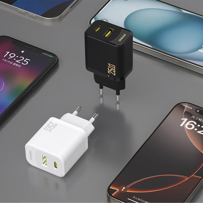 Dudao A26TCEU PD QC 25W GaN USB-A USB-C Wall Charger with USB-C Cable - Black_2