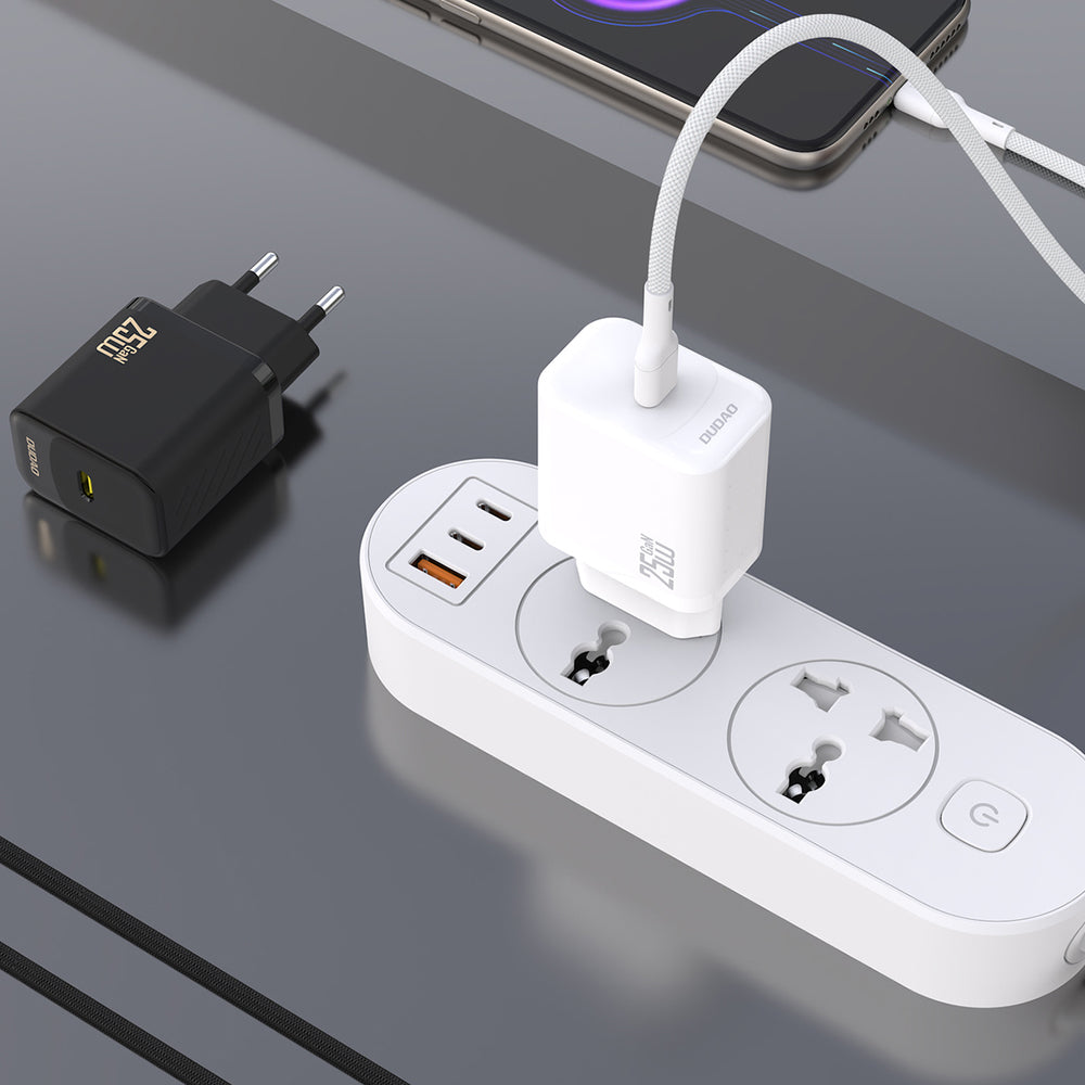 Dudao A27CEU PD 25W GaN USB-C Wall Charger with USB-C Cable - White_4