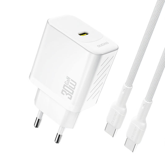 Dudao A27PCEU PD 30W GaN USB-C Wall Charger with USB-C Cable - White_0