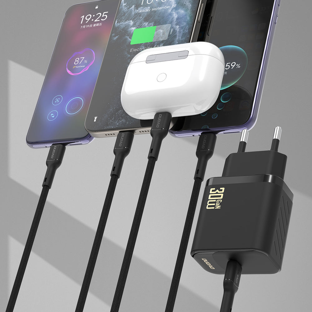 Dudao A27PCEU PD 30W GaN USB-C Wall Charger with USB-C Cable - White_5