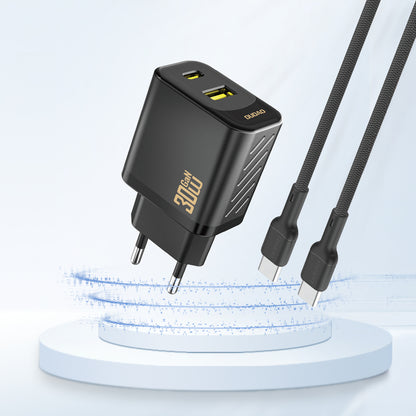 Dudao A27TEU PD 30W GaN USB-A USB-C Wall Charger - Black_1