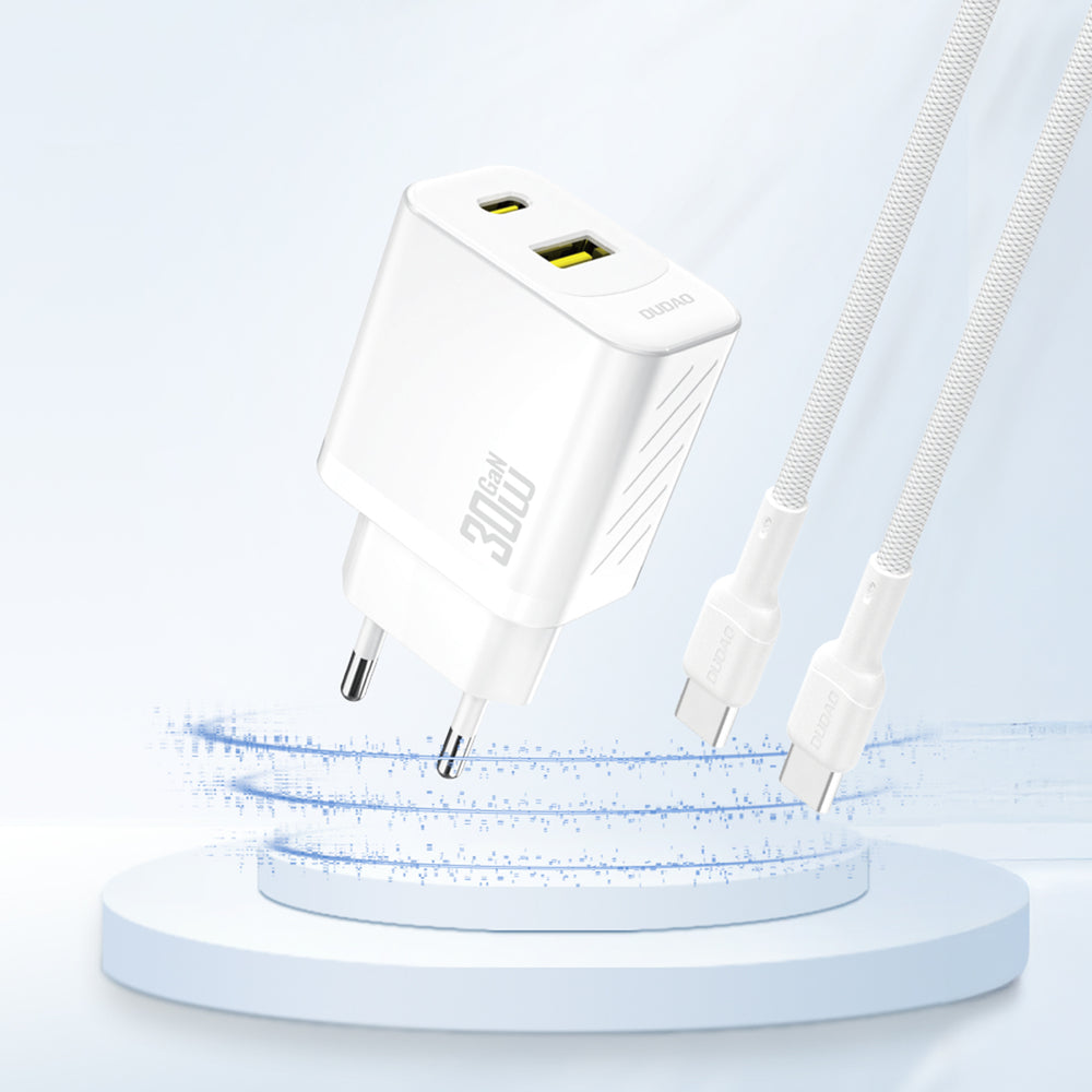 Dudao A27TEU PD 30W GaN USB-A USB-C Wall Charger - White_1