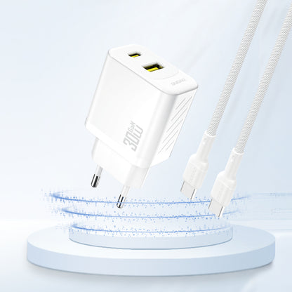 Dudao A27TEU PD 30W GaN USB-A USB-C Wall Charger - White_1