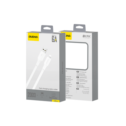 Dudao L2sL USB-A - Lightning 6A Cable 1.2m - White_1