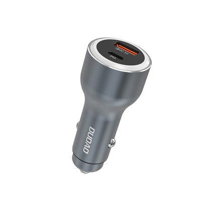 Dudao R4Ultra 120W Power Delivery Quick Charge LED Car Charger USB-A USB-C - Gray_0