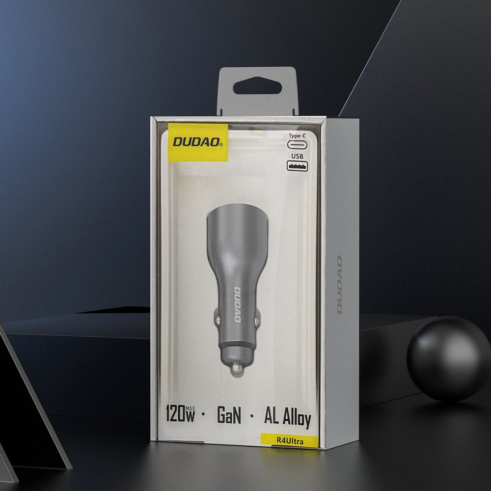 Dudao R4Ultra 120W Power Delivery Quick Charge LED Car Charger USB-A USB-C - Gray_6