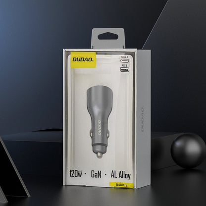 Dudao R4Ultra 120W Power Delivery Quick Charge LED Car Charger USB-A USB-C - Gray_6