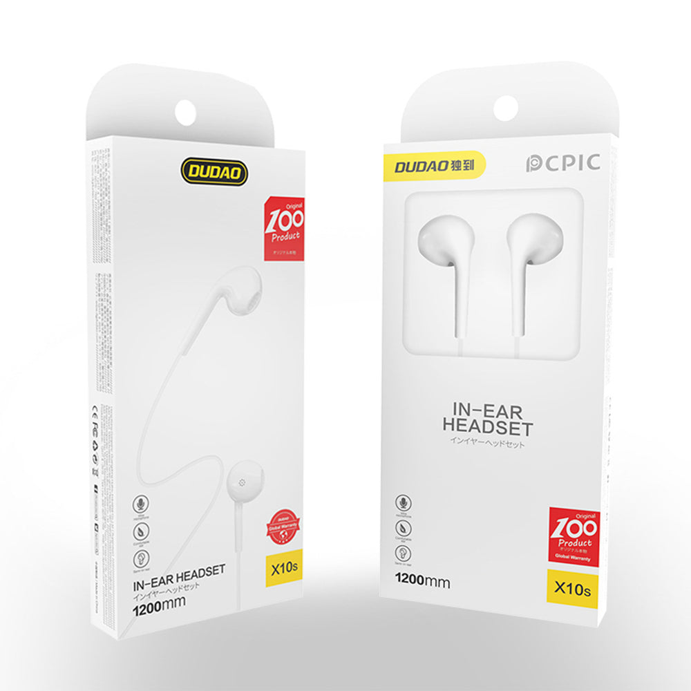 Dudao X10S wired in-ear headphones 3.5mm mini jack 1.15m - white_1