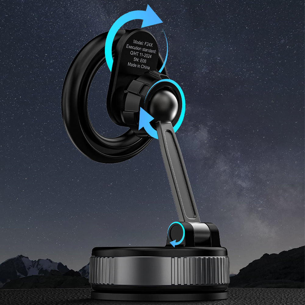 Dudao F24X MagSafe Compatible Car Holder with Suction Cup - Black_6