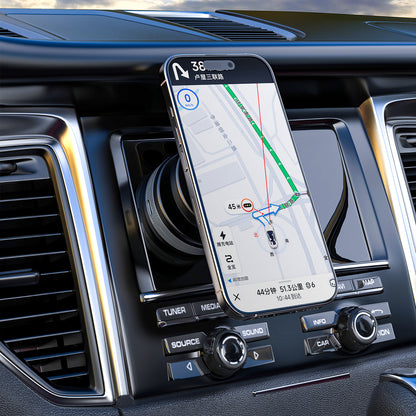 Dudao F24MAX Car Holder with 15W Wireless Charger, MagSafe Compatible, with Automatic Suction Cup - Black_3
