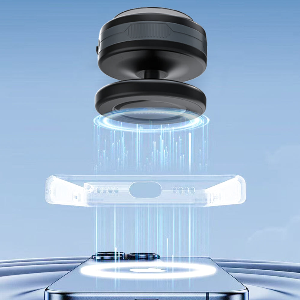 Dudao F24MAX Car Holder with 15W Wireless Charger, MagSafe Compatible, with Automatic Suction Cup - Black_5