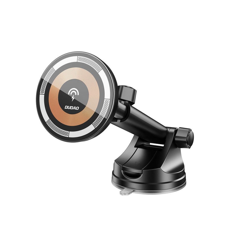 Dudao F12MAX+ Car Holder with 15W Wireless Charger, Compatible with Magsafe - Black_0