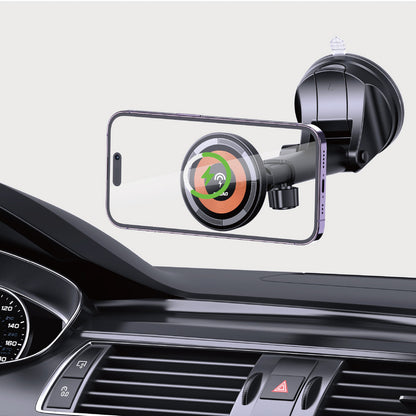 Dudao F12MAX+ Car Holder with 15W Wireless Charger, Compatible with Magsafe - Black_9