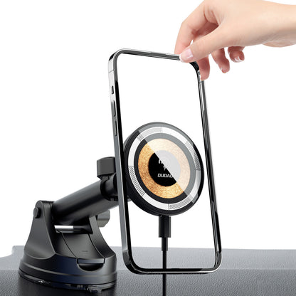 Dudao F12MAX+ Car Holder with 15W Wireless Charger, Compatible with Magsafe - Black_5