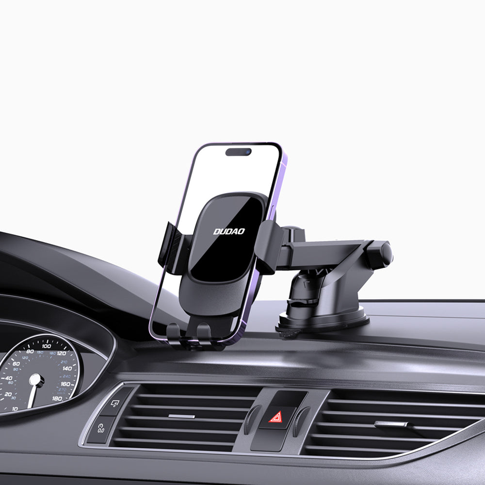 Dudao F5N+ gravity car holder with suction cup for windshield or dashboard - black_4