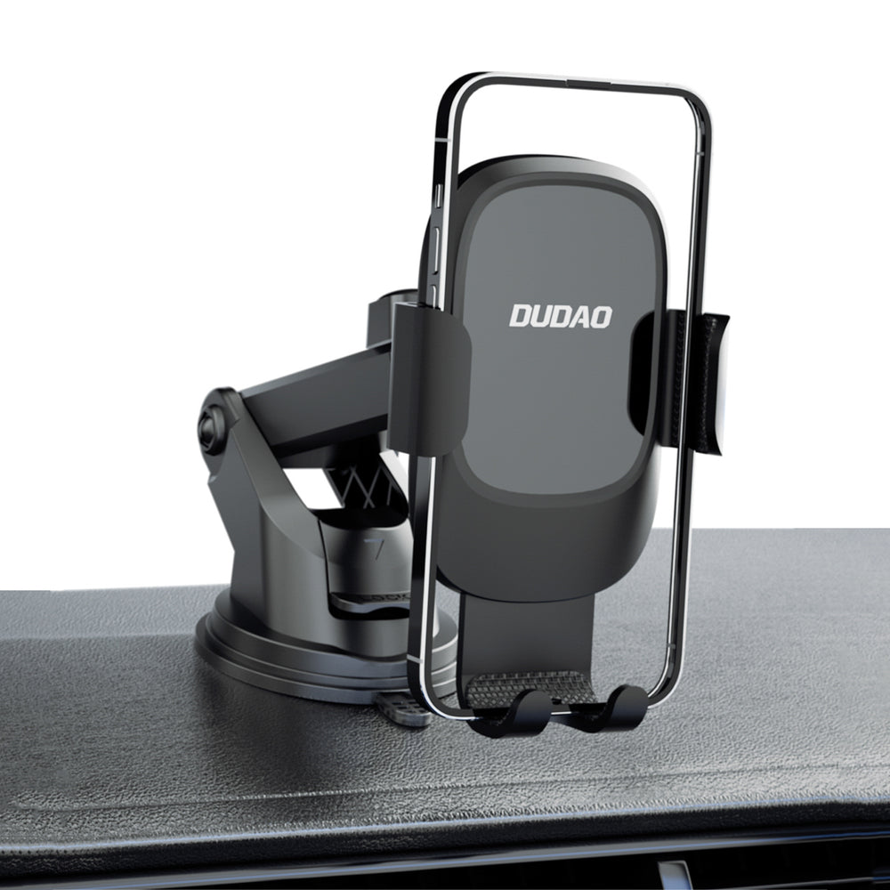 Dudao F5N+ gravity car holder with suction cup for windshield or dashboard - black_7
