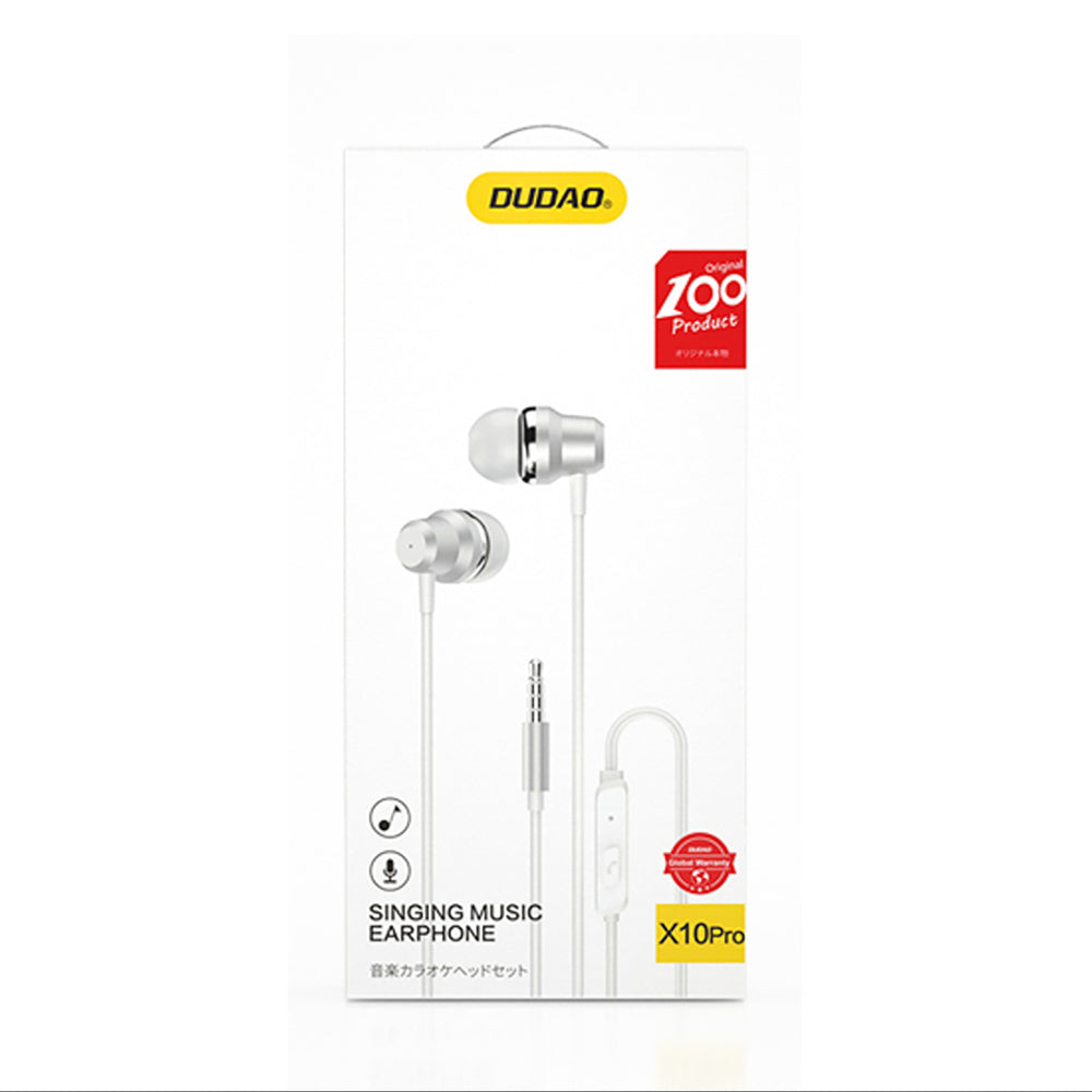 Dudao X10PRO wired headphones, mini jack 3.5mm, in-ear with remote control - white_3