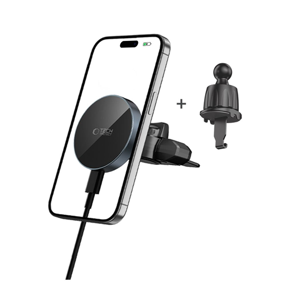 Tech-Protect mm15W-V5 Magnetic MagSafe Car Mount for Air Vent/CD Slot - Black_1