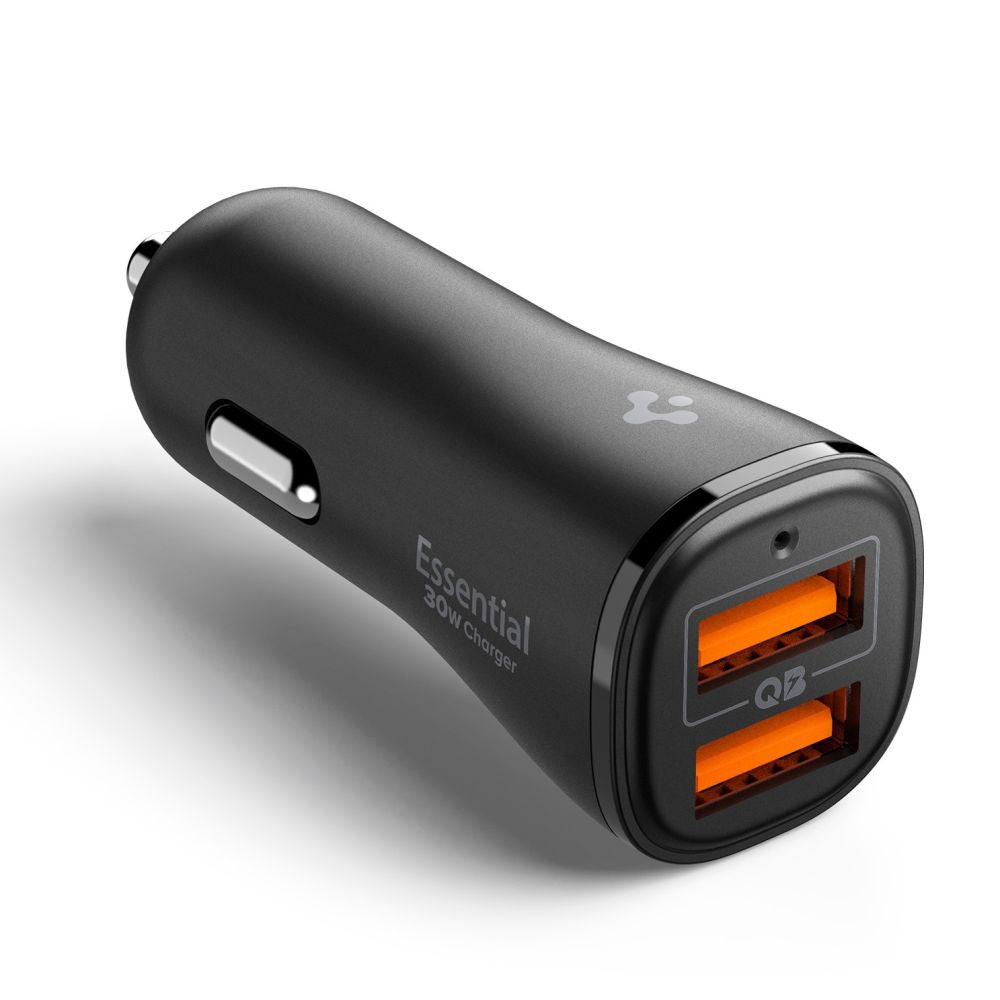 Spigen Essential EV302 30W 2-Port USB-A Car Charger - Black_1