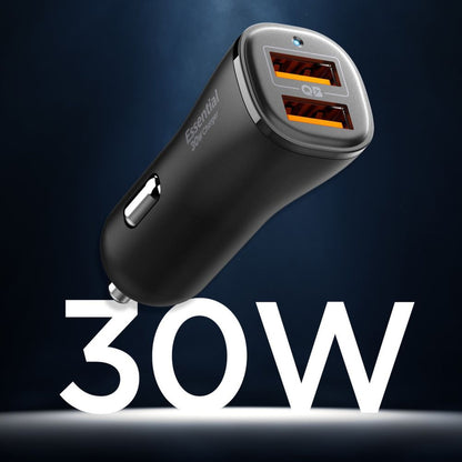 Spigen Essential EV302 30W 2-Port USB-A Car Charger - Black_4