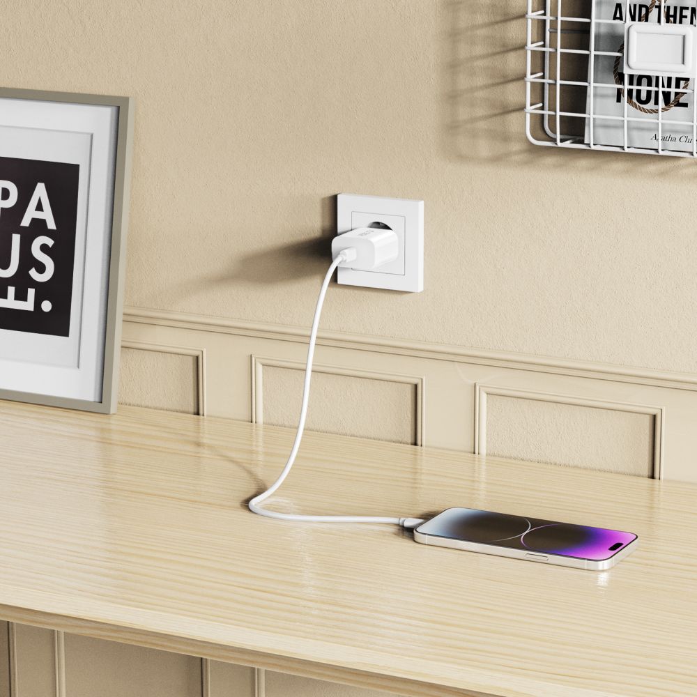 Tech-Protect NC20W Wall Charger with 100 cm USB-C / Lightning Cable - White_9