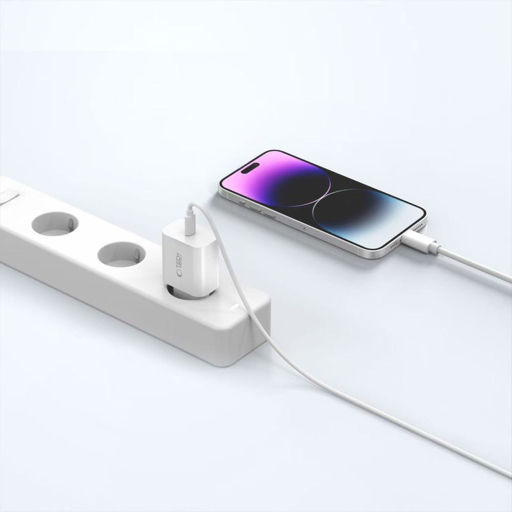 Tech-Protect NC20W Wall Charger with 100 cm USB-C / Lightning Cable - White_8