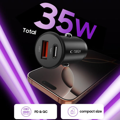 Tech-Protect CC02 35W Car Charger 2-Port USB-C / USB-A - Black_4
