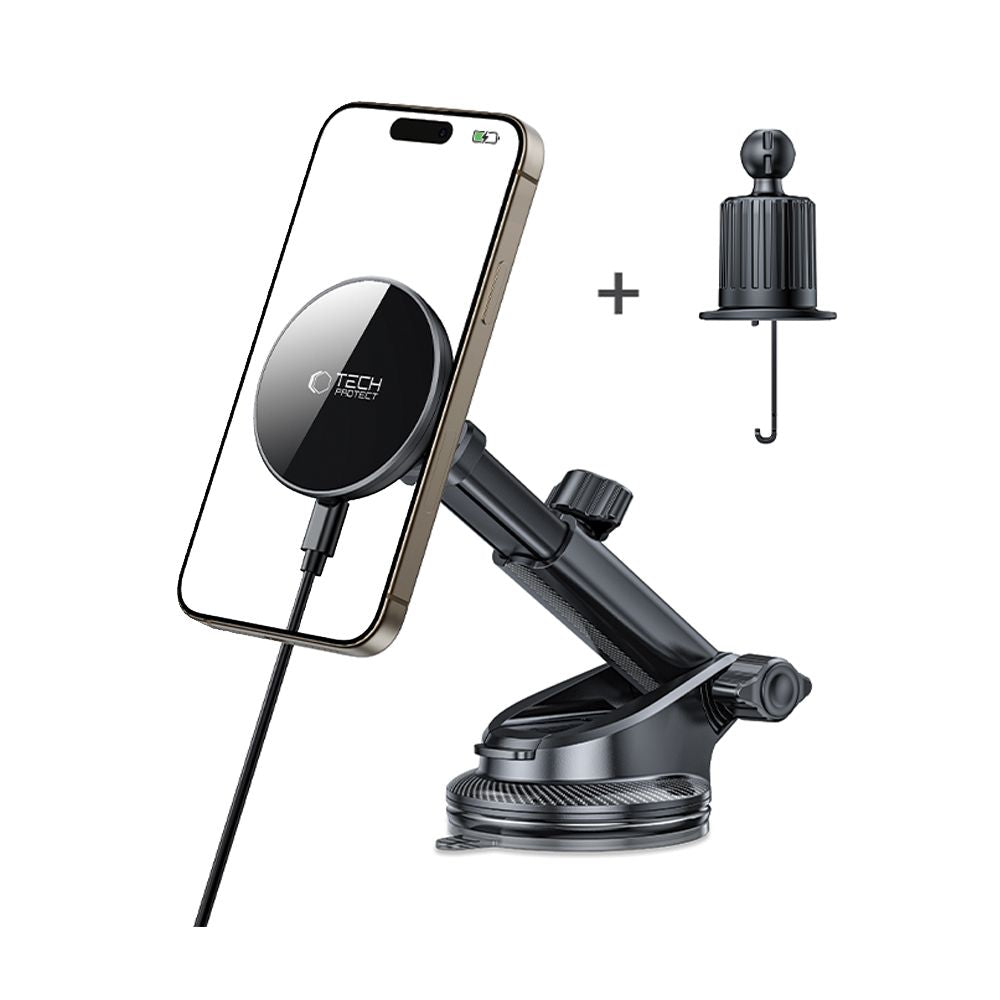 Tech-Protect mm15W-V10 Magnetic MagSafe Car Holder for Cockpit/Windshield/Air Vent - Black_1