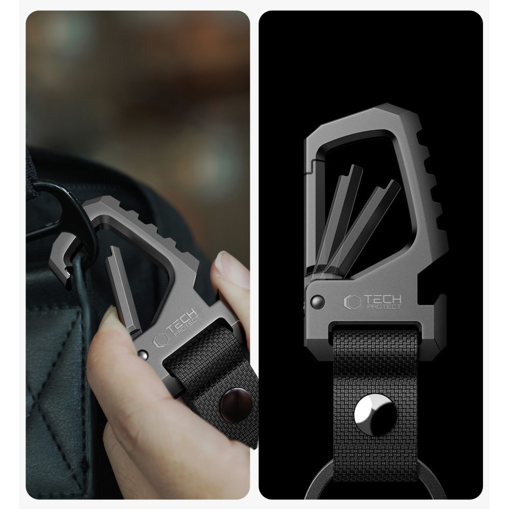 Tech-Protect Slidelock Keychain - Black and Gray_2