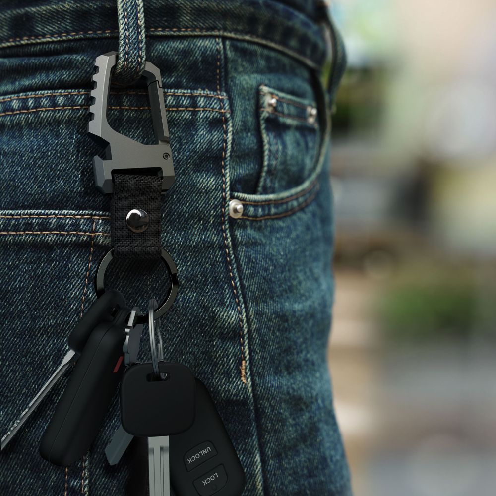 Tech-Protect Slidelock Keychain - Black and Gray_5