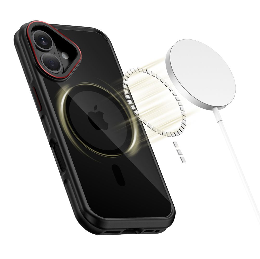 Tech-Protect MagHybrid MagSafe Case for iPhone 17 - Black and Red_2