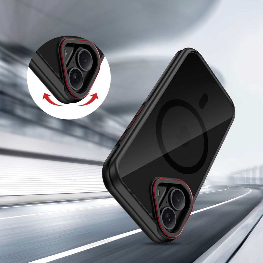 Tech-Protect MagHybrid MagSafe Case for iPhone 17 - Black and Red_5