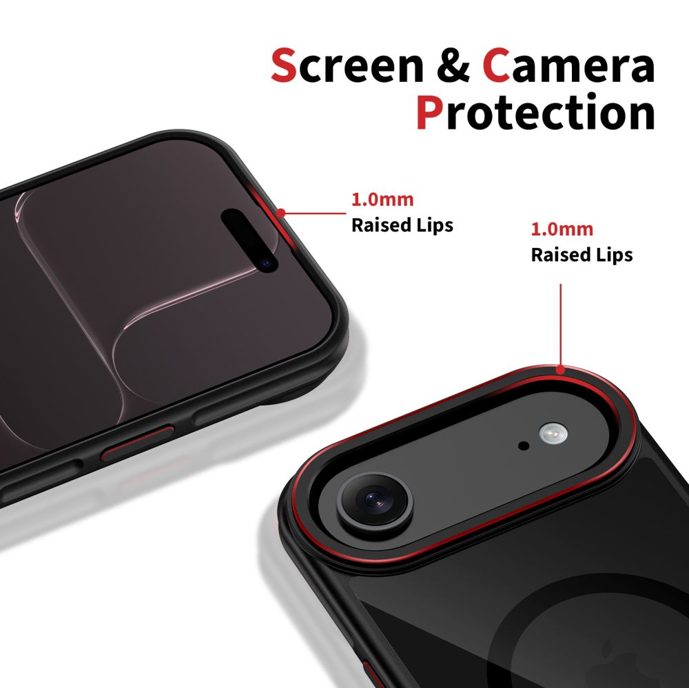 Tech-Protect MagHybrid MagSafe Case for iPhone Air - Black and Red_3