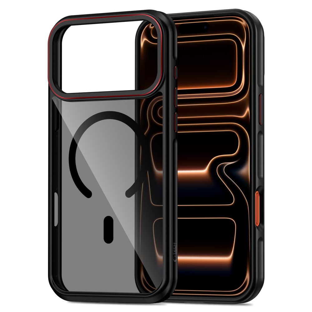 Tech-Protect MagHybrid MagSafe Case for iPhone 17 Pro - Black and Red_1