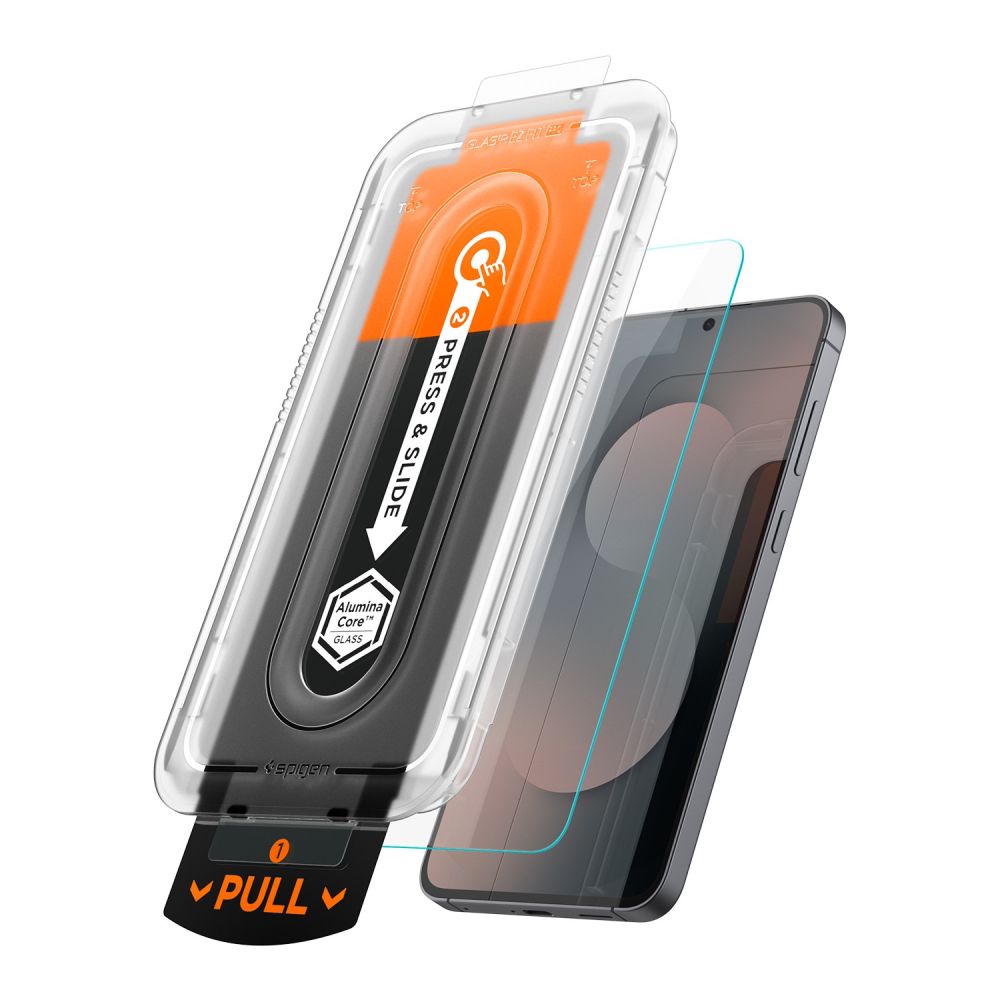 Front Cover Clear Screen Protector Spigen GlastR EZ FIT Pro HD for Samsung Galaxy S25 FE, 2-Pack AGL10202_1