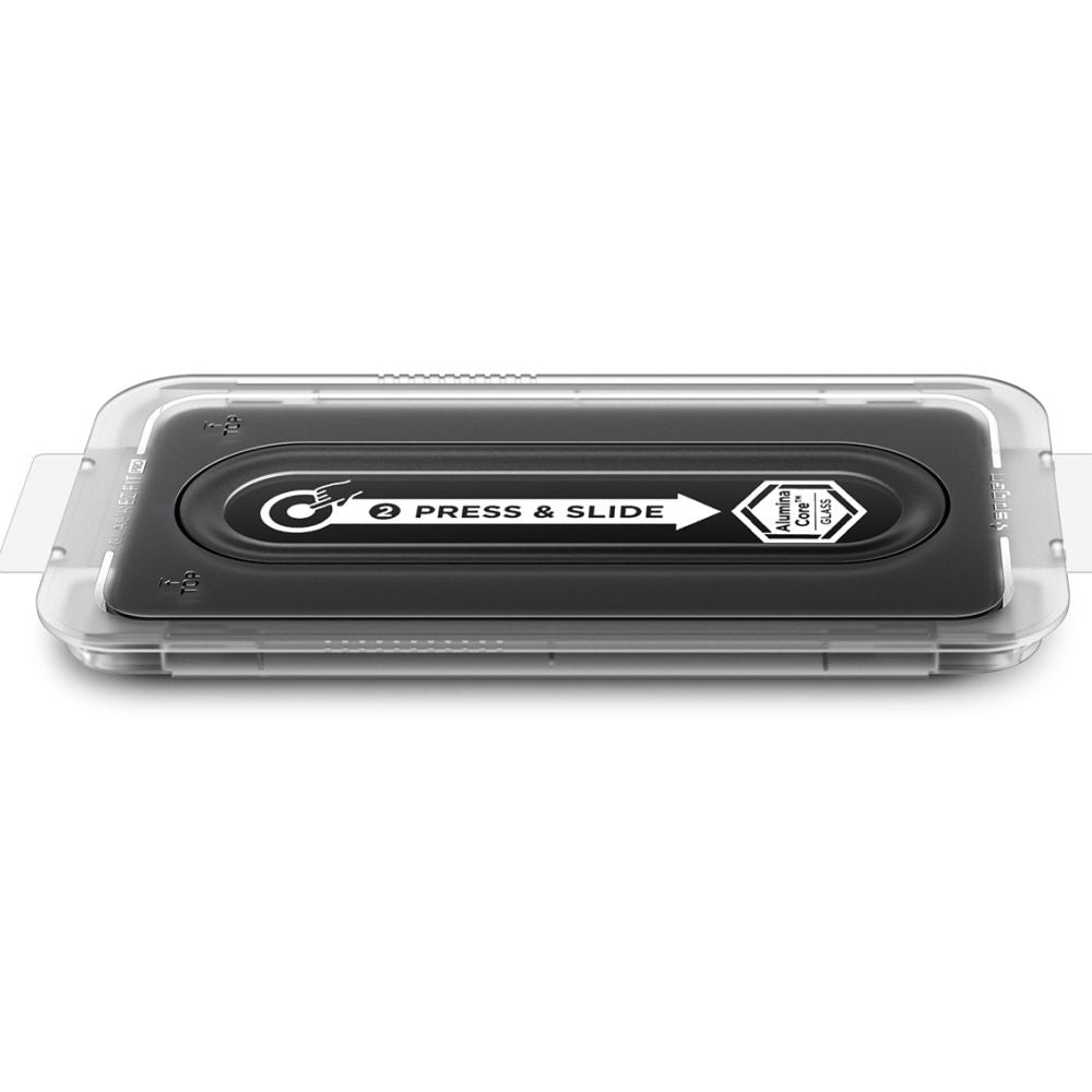 Front Cover Clear Screen Protector Spigen GlastR EZ FIT Pro HD for Samsung Galaxy S25 FE, 2-Pack AGL10202_6