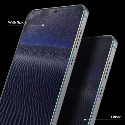 Front Cover Clear Screen Protector Spigen GlastR EZ FIT Pro HD for Samsung Galaxy S25 FE, 2-Pack AGL10202_7